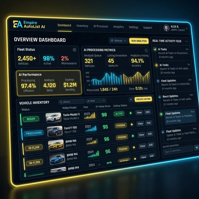 Empire AutoList AI Dashboard Preview